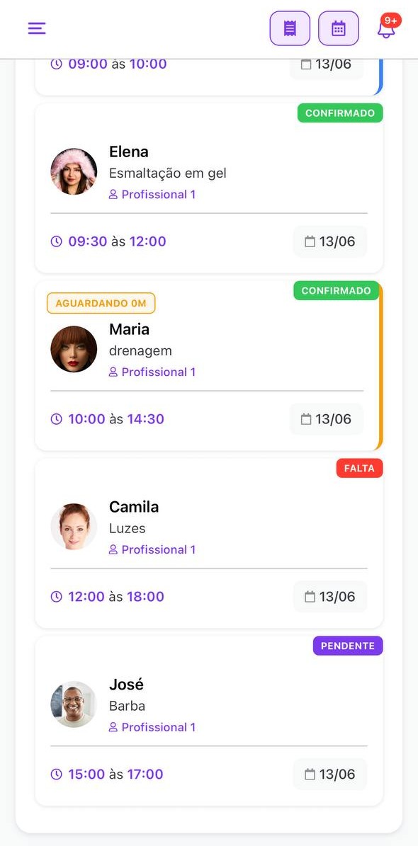 Lista de prox. Agendamentos
